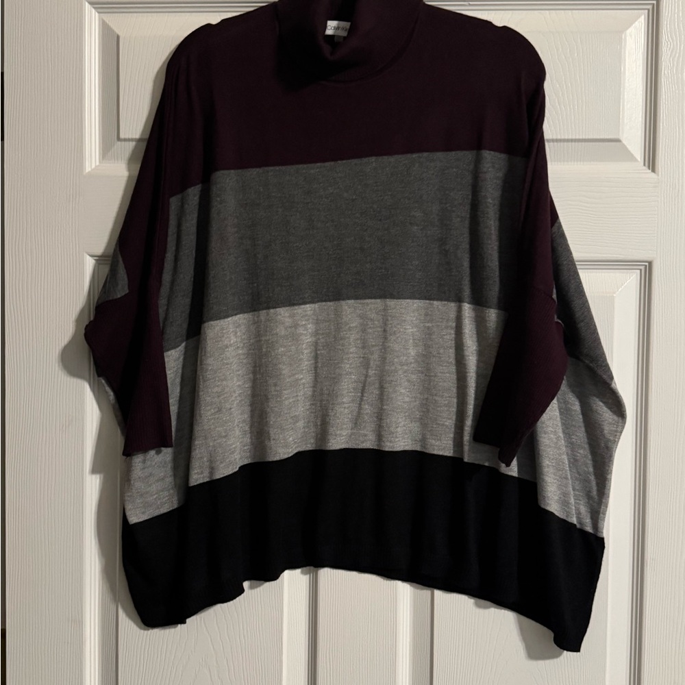 Calvin Klein Ladies Turtleneck Sweater - Black, Gray, Burgundy
